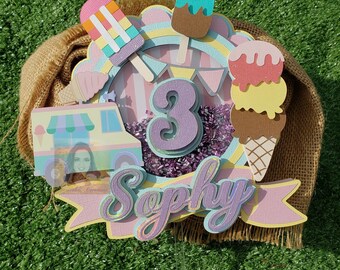 Ice Cream Cake Topper. Ice Cream Party, Summer Party, Topper shaker