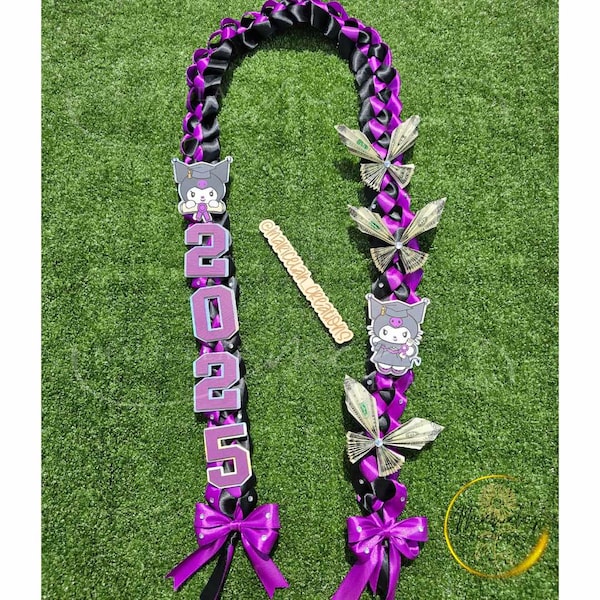 Kuromi Graduation Lei, Hello Kitty lei, Purple kuromi ley, Class of 2026, Graduation Lei, Collar de graduacion, Graduation Gift, Regalo