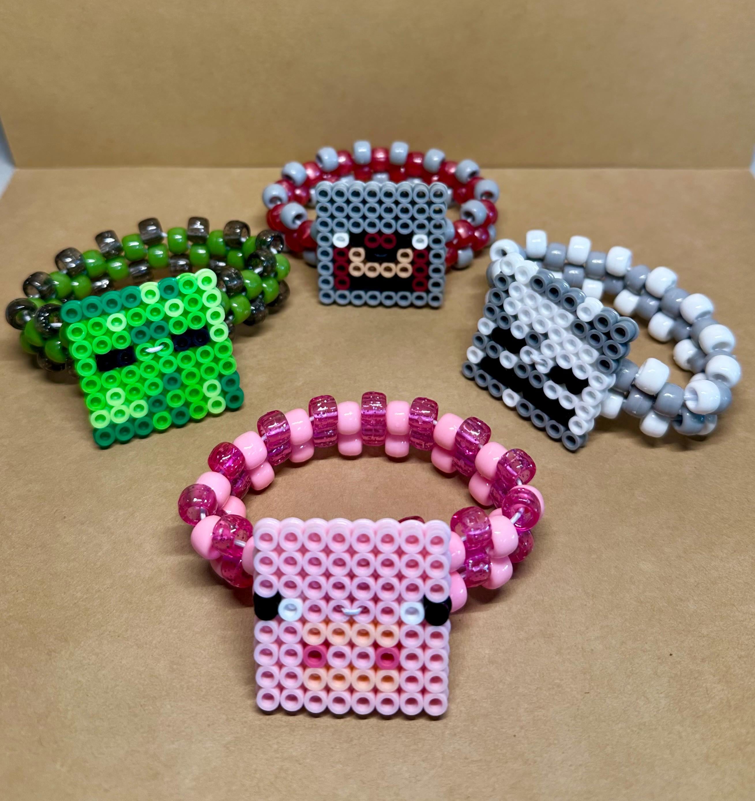 Multi Stitch Kandi Cuff With Perler Add-on - Etsy