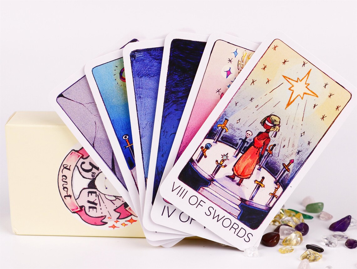 Cute tarot deck 78 cards Pretty tarot cards for beginners Etsy