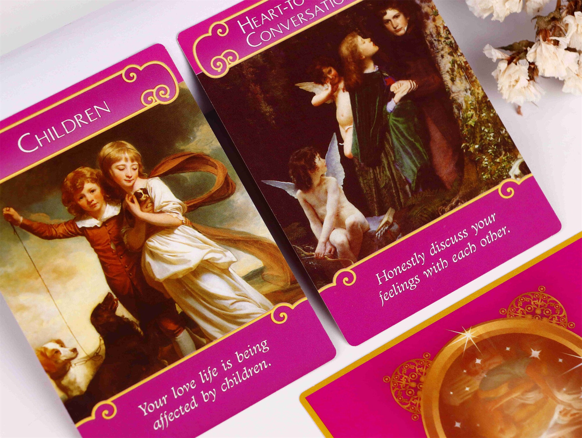 Pink Romance Angels oracle cards deck with guidebook for Etsy