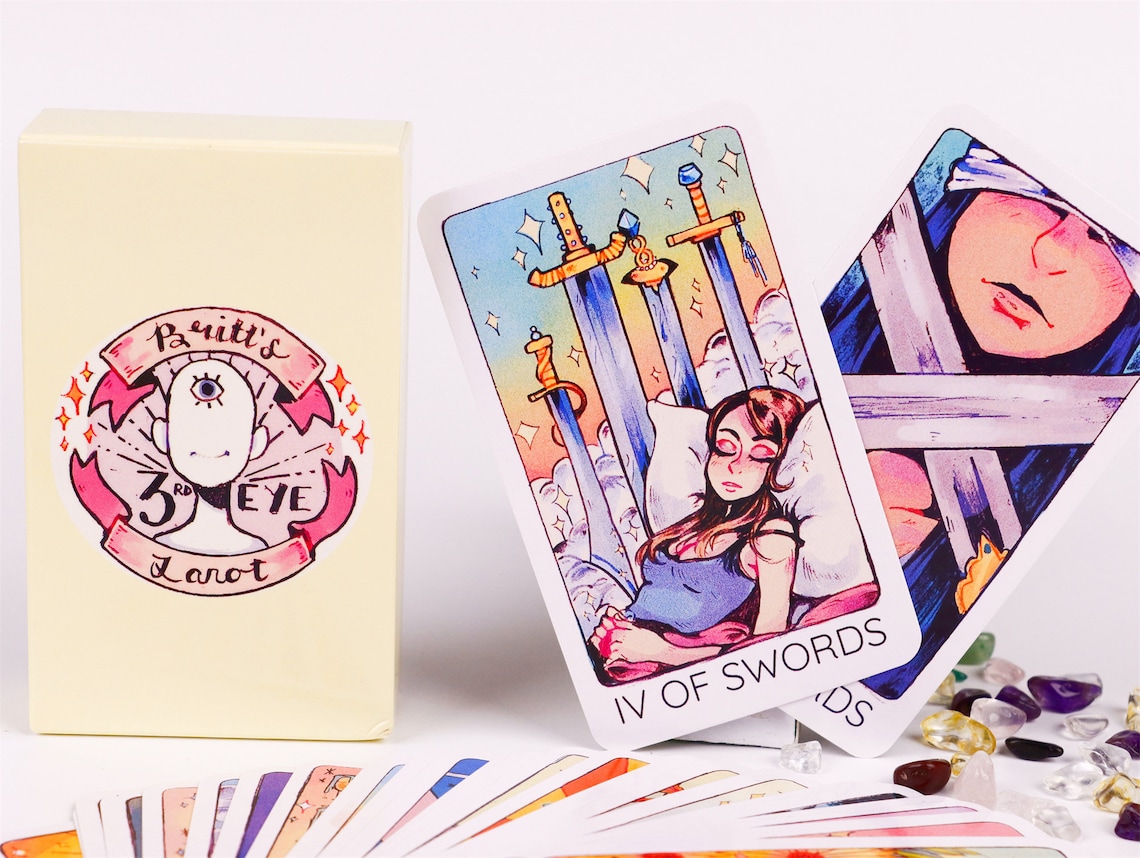 Cute tarot deck 78 cards Pretty tarot cards for beginners Etsy
