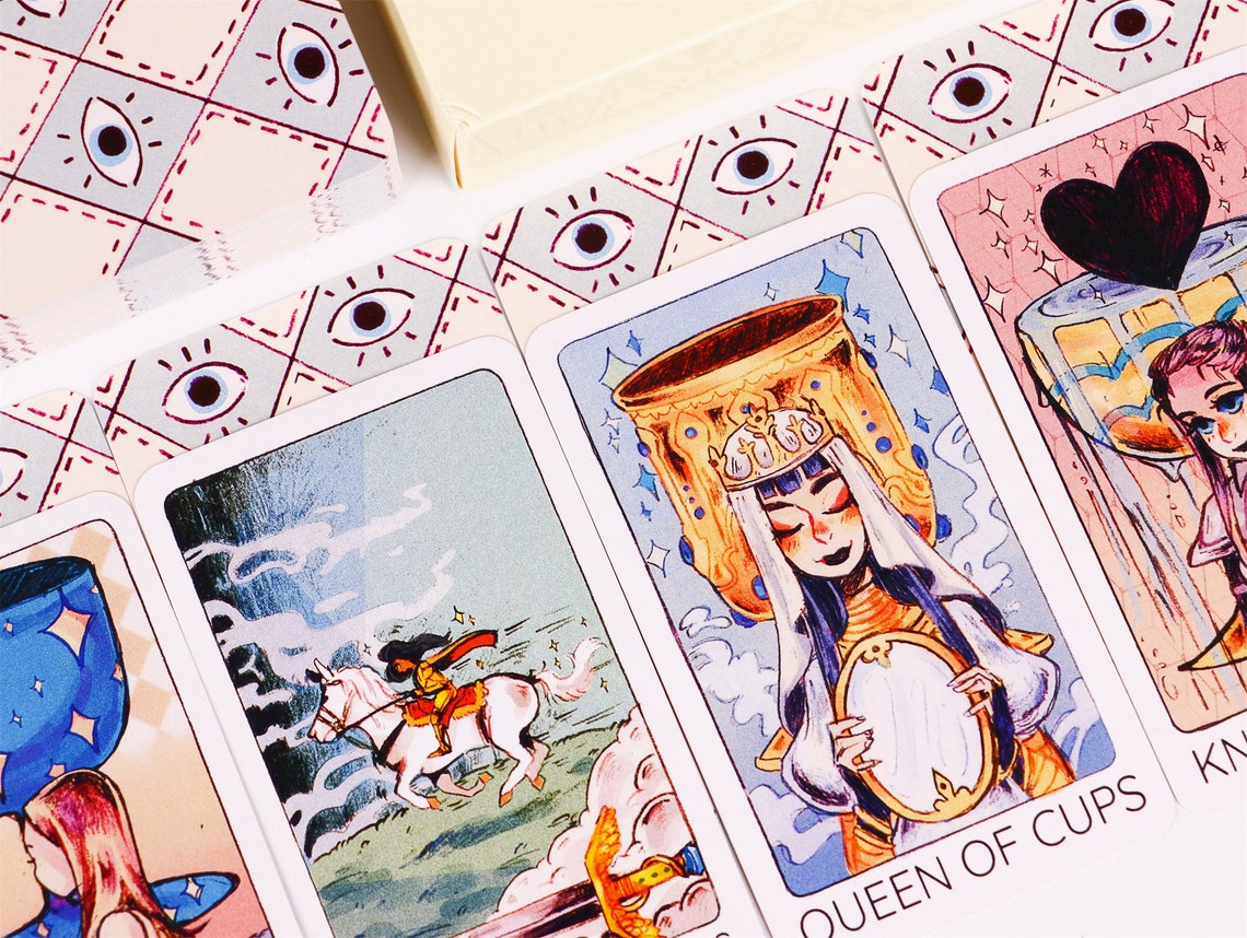 Cute tarot deck 78 cards Pretty tarot cards for beginners Etsy