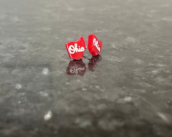 Ohio State Stud Earrings, Sterling Silver Studs, Script Ohio, Cute Earrings, Hypoallergenic, Sensitive ears, Game day earrings