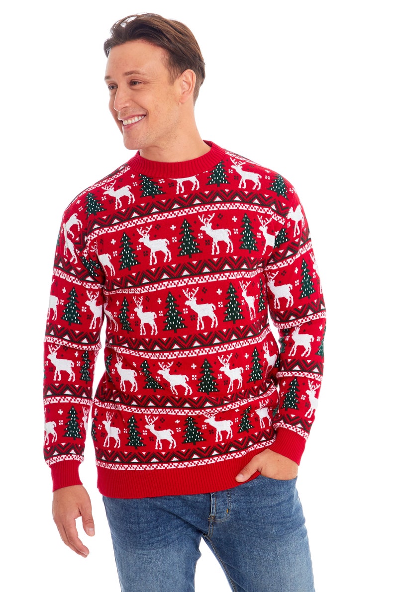 Christmas Jumper Family Matching Fairisle Vintage Unisex Kids Ladies Xmas Knit Sweater Novelty Sweater Set image 5