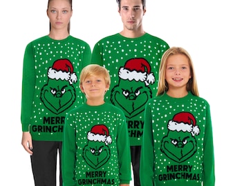 Christmas Jumper Grinch Adults Unisex Vintage Merry Xmas Mens Womens Retro Knit Sweater Novelty Sweater  SM-4XL