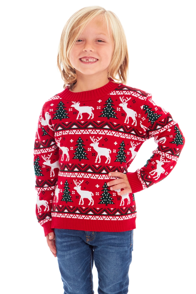 Christmas Jumper Family Matching Fairisle Vintage Unisex Kids Ladies Xmas Knit Sweater Novelty Sweater Set image 4