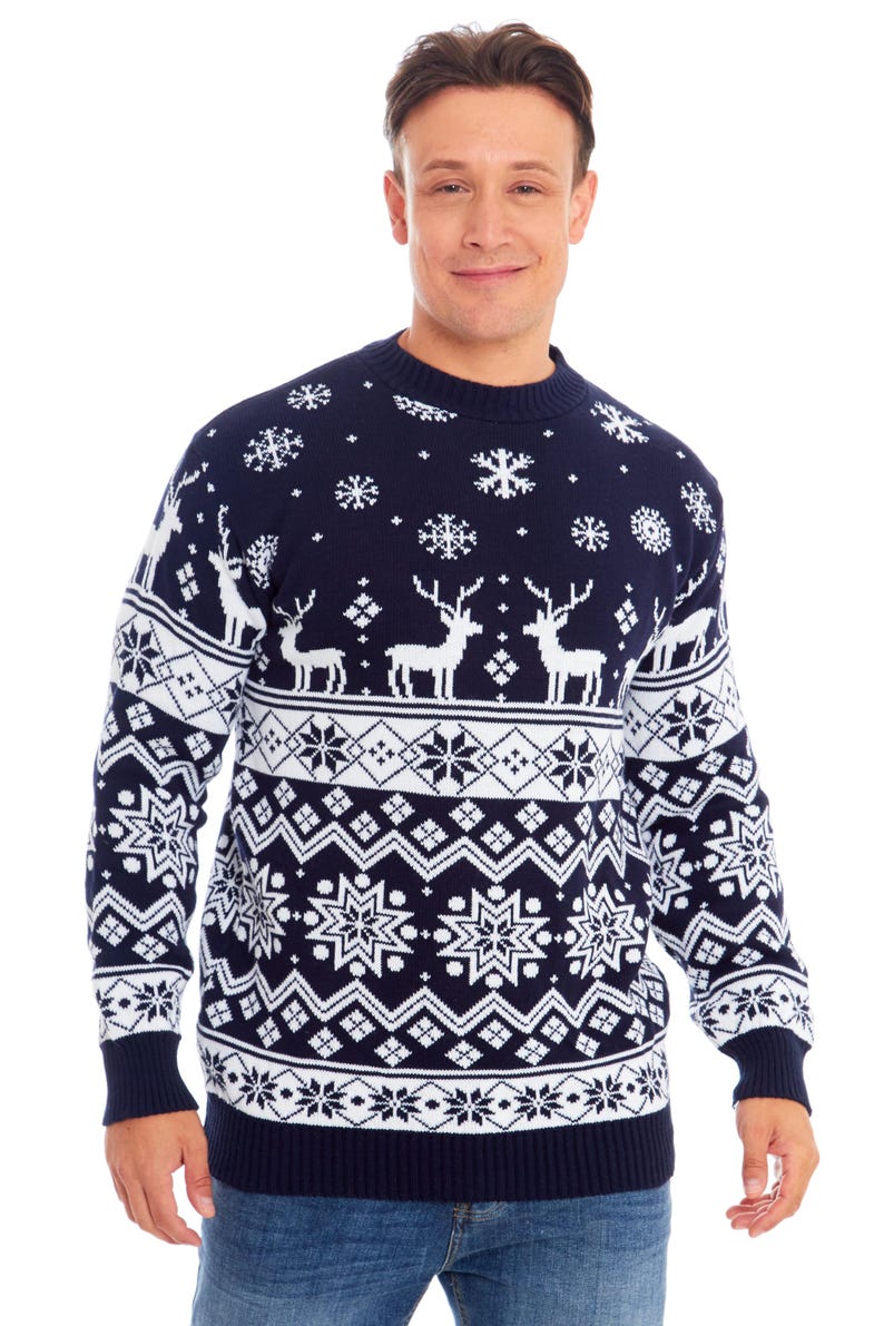 Christmas Jumper Family Matching Red Nordic Fairisle Vintage Unisex Kids Ladies Xmas Knit Sweater Novelty Sweater Set 画像 6