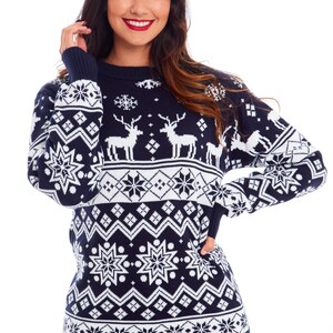 Christmas Jumper Family Matching Red Nordic Fairisle Vintage Unisex Kids Ladies Xmas Knit Sweater Novelty Sweater Set 画像 4
