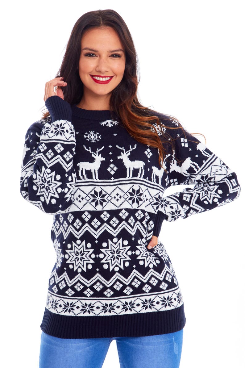 Christmas Jumper Family Matching Red Nordic Fairisle Vintage Unisex Kids Ladies Xmas Knit Sweater Novelty Sweater Set 画像 4