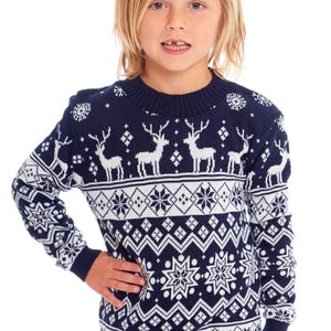 Christmas Jumper Family Matching Red Nordic Fairisle Vintage Unisex Kids Ladies Xmas Knit Sweater Novelty Sweater Set 画像 8