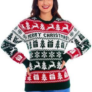 Christmas Jumper Family Matching Fairisle Vintage Merry Xmas Unisex Kids Ladies Xmas Knit Sweater Novelty Sweater Set image 8