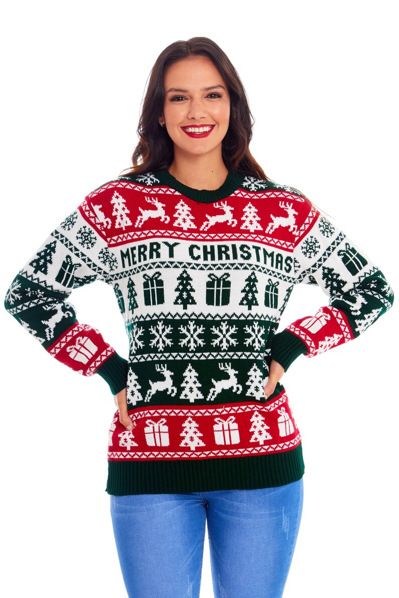 Christmas Jumper Family Matching Fairisle Vintage Merry Xmas Unisex Kids Ladies Xmas Knit Sweater Novelty Sweater Set image 8