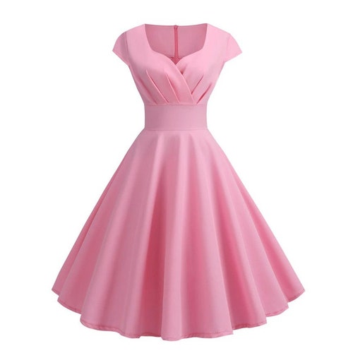 Summer Elegant Retro Dress Vintage 50s 60s Swing Dress - Etsy