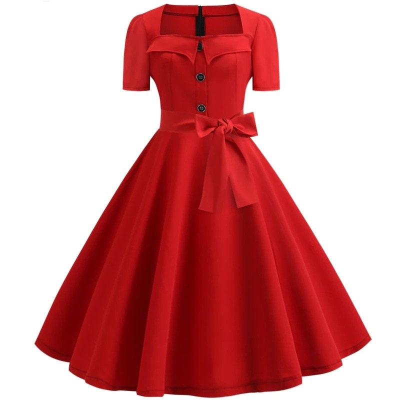 Summer Elegant Retro Dress Vintage 50s 60s Swing Dress - Etsy