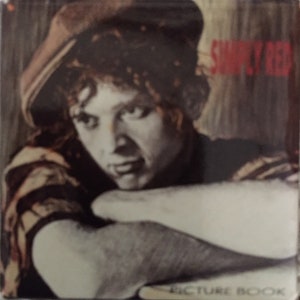 Vintage Pin Back Badge Simply Red FromAlbum Cover