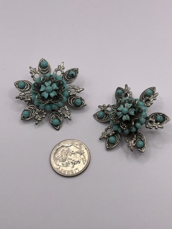 Pair of Vintage Faux Turquoise  "Twin Pins" Dress… - image 2