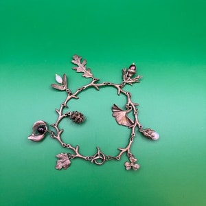 Michael Michaud Silver Season &quot;oak and acorn&quot; Bracelet Charms of Natural Elements