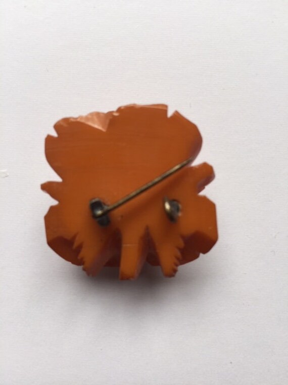 Bakelite Butterscotch Rose Pin - image 3