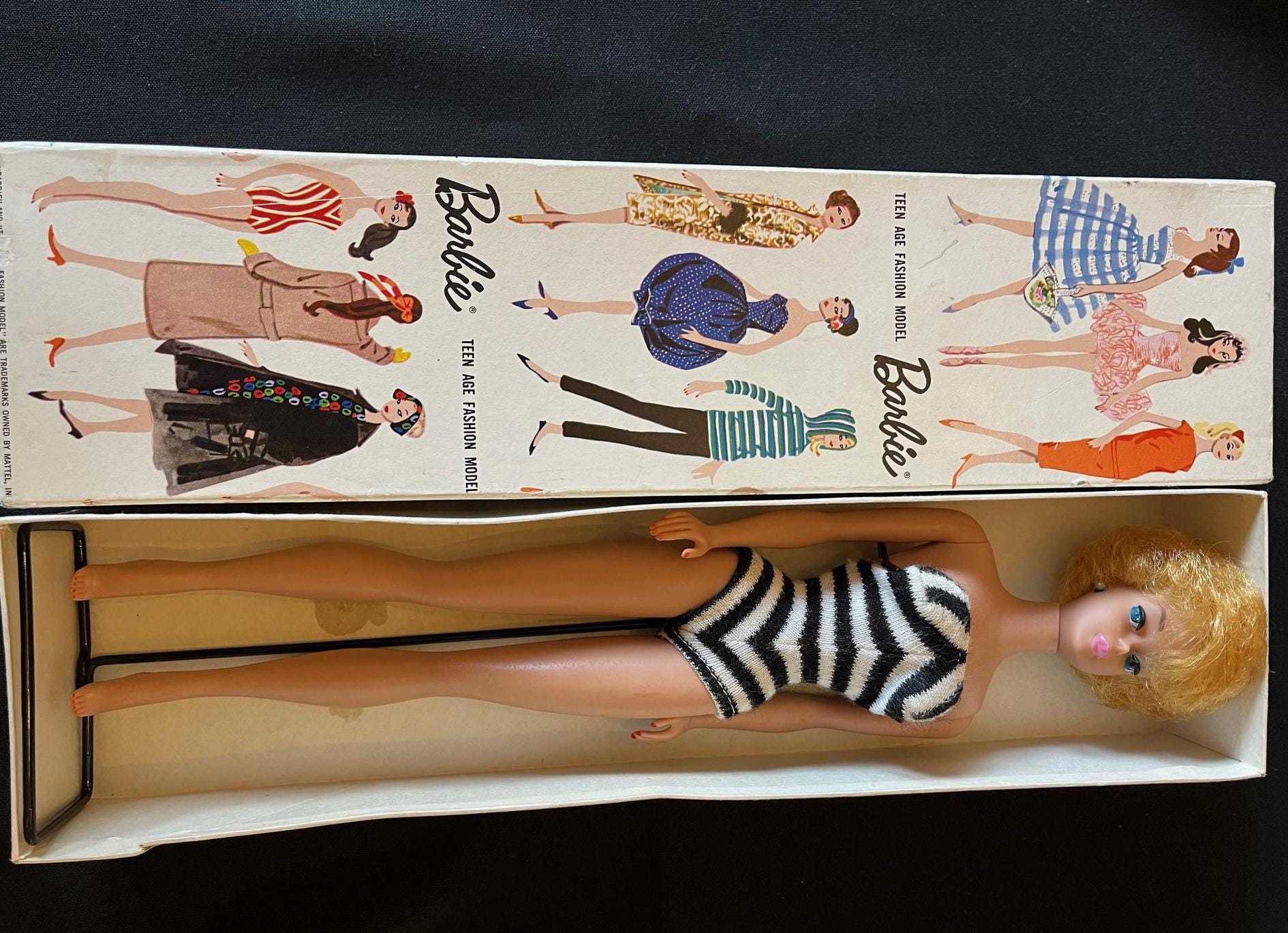 Vintage 1961 White Ginger Bubble Cut Barbie Doll in Original Box