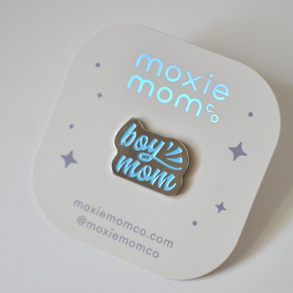 boy mom enamel pin - christmas stocking stuffer - boy mom gift - expecting mom - new mom - mom pin - cute holiday gift idea 2022