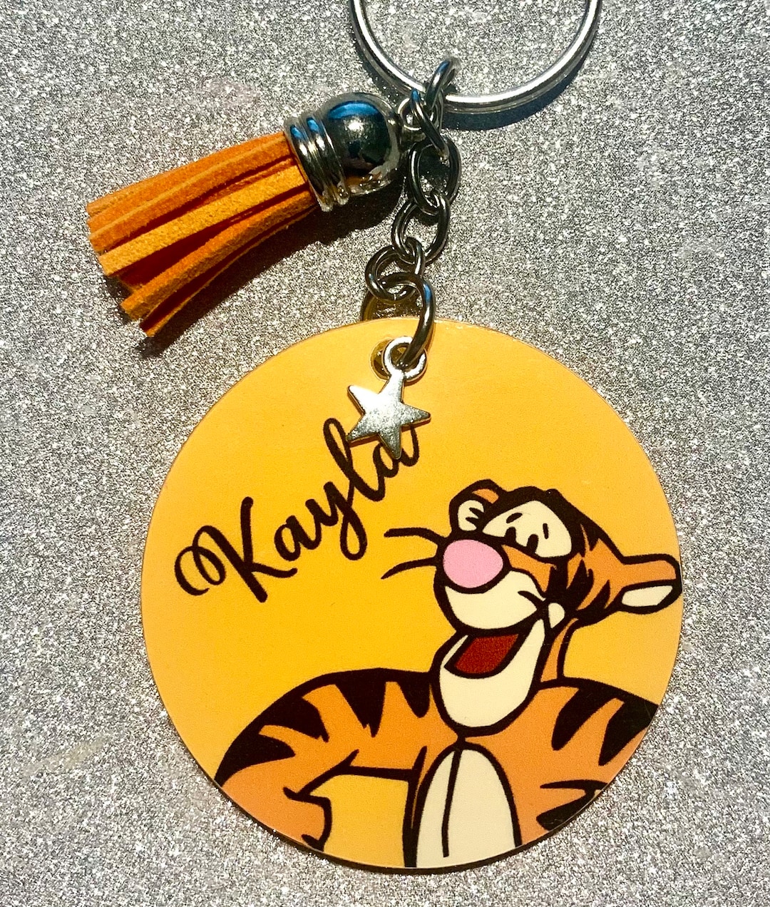 Portachiavi Morbido Animale Tigre E Cervo – Giallo Chiaro, Ciondolo Per Borsa E Auto