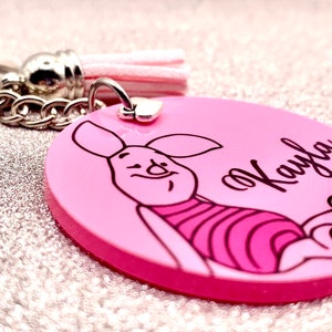 Winnie the Pooh, Piglet! Disney inspired personalised keyring. Handmade novelty gift!
