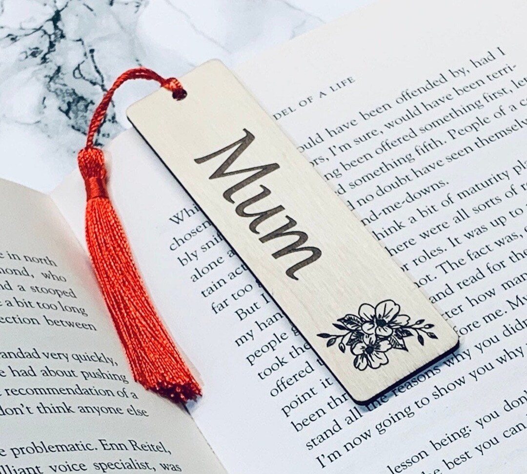 Personalised Wooden Bookmark Laser Engraved. Etsy