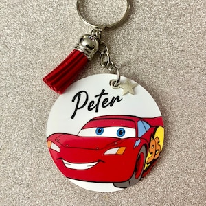 Relâmpago McQueen, Carros! Chaveiro personalizado inspirado na Disney. Presente de novidade feito à mão!