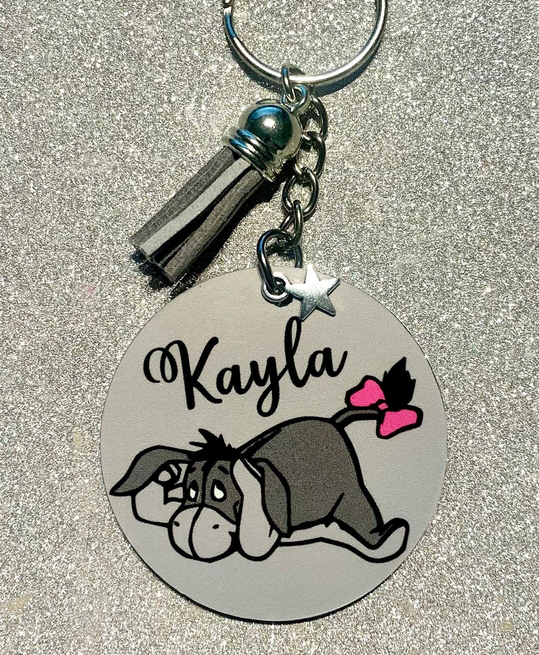Winnie the Pooh Eeyore Disney Inspired Personalised Keyring. Handmade Novelty Gift Etsy Canada