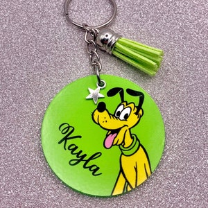 Disney Pluto, o Cachorro! Mickey Mouse Works! Chaveiro personalizado inspirado na Disney. Presente de novidade feito à mão!