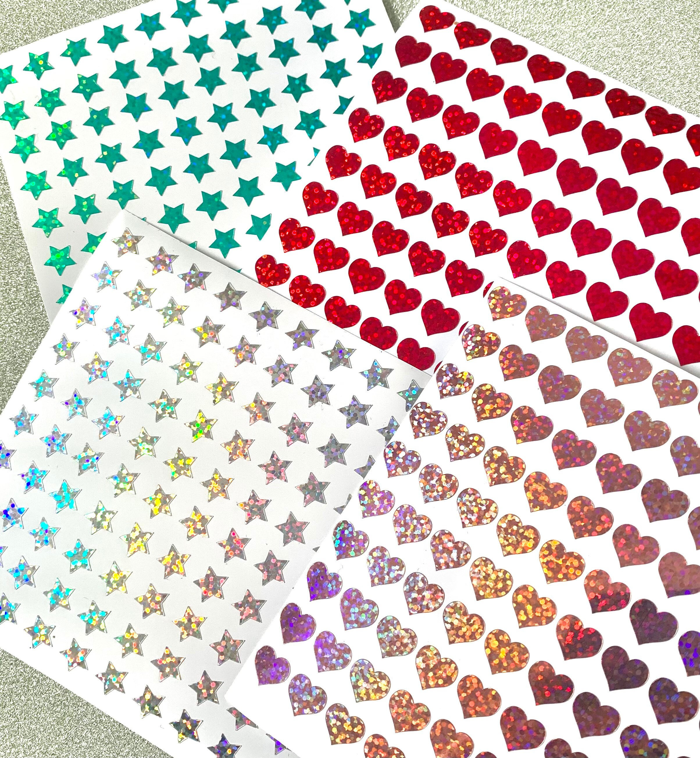 Star, Circle & Heart Shape Die-Cut Vinyl Stickers - Many Colors, For Scrapbooking, Decals, Crafts