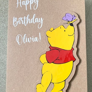 Personalised Winnie The Pooh and Friends Birthday Card for Adults and Children - Thinking of you, good luck card, any wording! Greeting Card