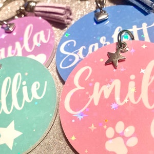 Personalised Keyring, Holo Sparkle Any Name, Pastel Colours, Novelty Gift, Present, Birthday, Keepsake image 2