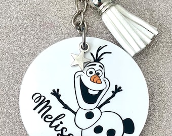 Llavero personalizado inspirado en Frozen Olaf, Disney. ¡Regalo novedoso hecho a mano!