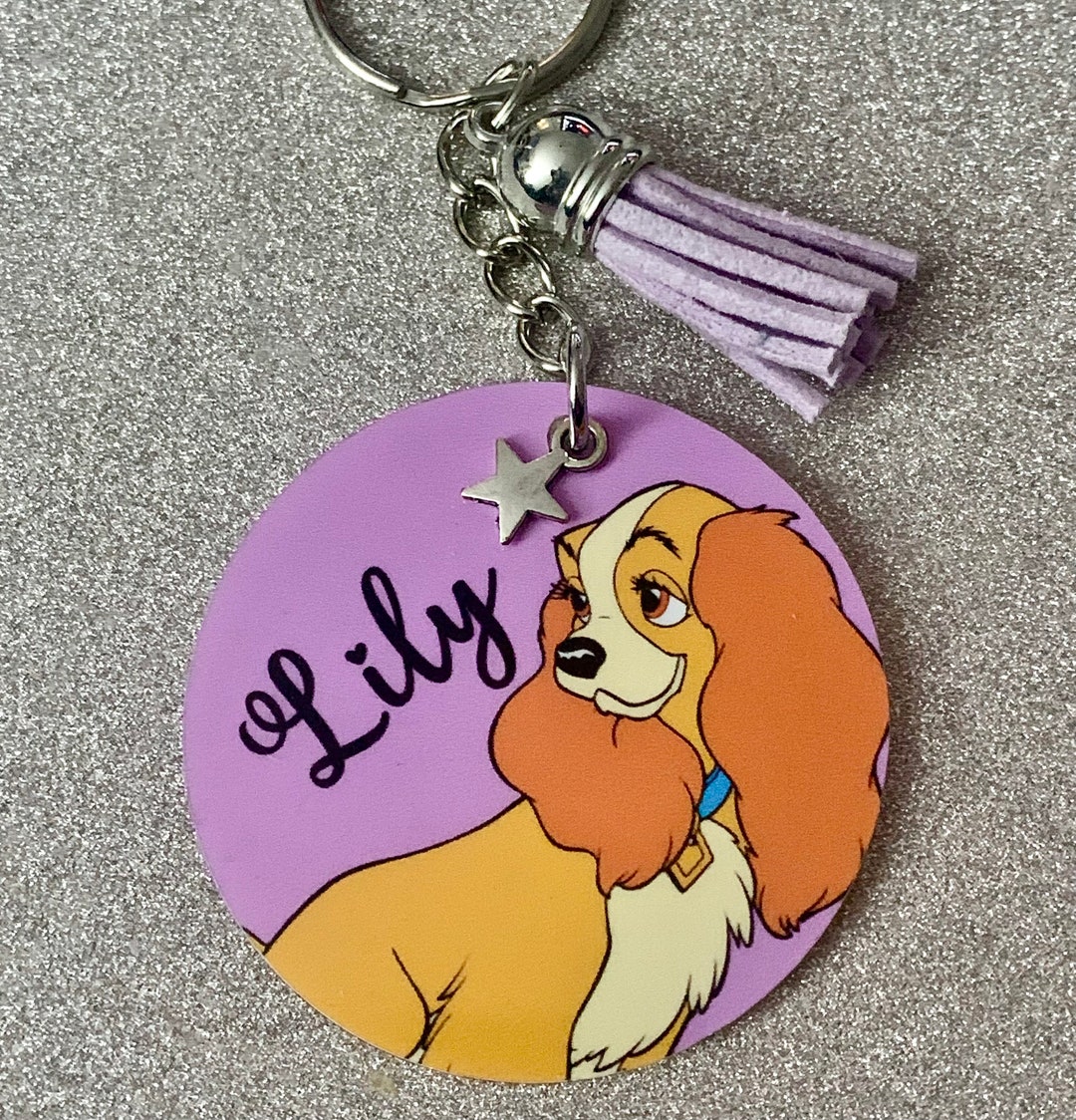 Lady! Lady and the Tramp! Disney Inspired Personalised Keyring ...