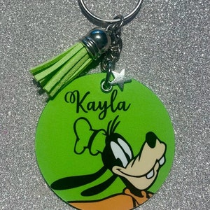 Mickey Mouse, Goofy! Disney inspired personalised keyring. Handmade novelty gift!