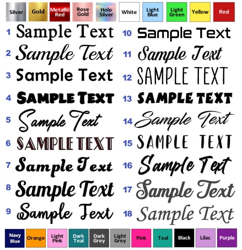 2 Inch TALL Custom Personalised Lettering-Cut-Vinyl Decal Sticker, High Quality, Letters, Names, Weddings, Birthdays, Numbers, Events