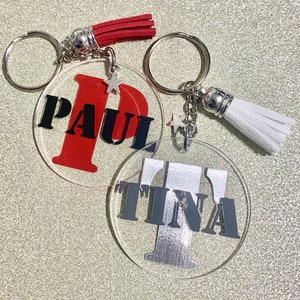Personalised Keyring, Any Letter, Any Name, Any Colour, Novelty Gift, Present