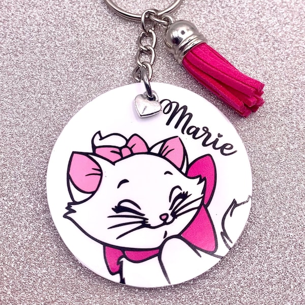 Aristocats, Marie! Disney inspirierter personalisierter Schlüsselanhänger. Handmade Neuheit Geschenk!