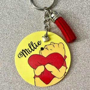 Ursinho Pooh, Coração Grande! Chaveiro personalizado inspirado na Disney. Presente de novidade feito à mão!