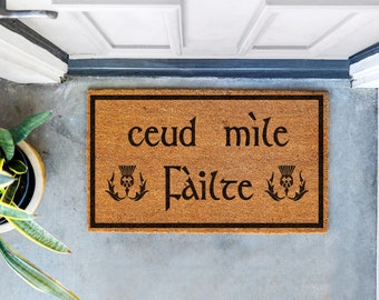 Ceud M\u00ecle F\u00e0ilte; Scottish Gaelic Welcome Sign;Celtic Welcome Sign;Scottish welcome sign;