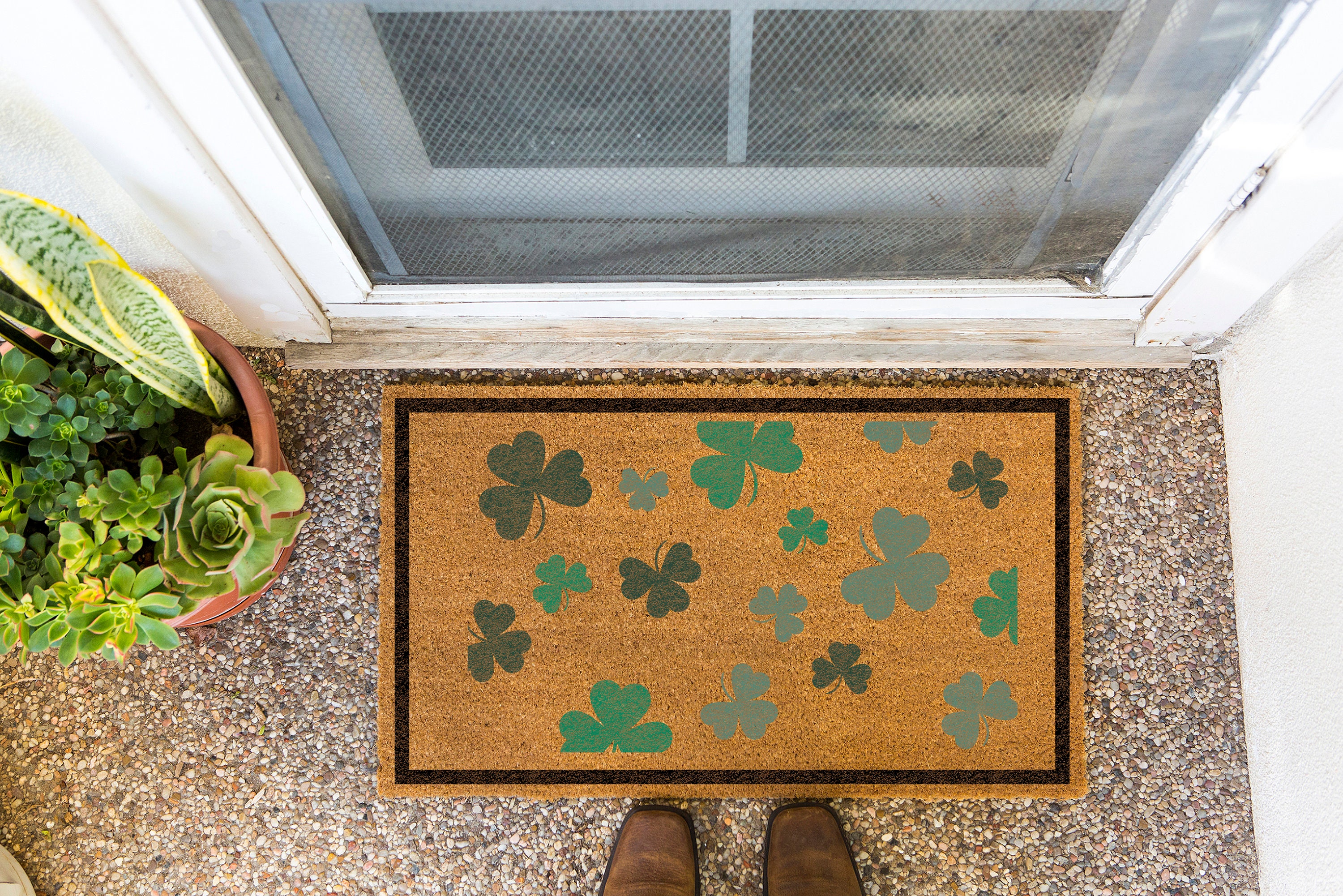 Eduvijes St. Patrick's Day Lucky Clover Sassafras Outdoor Insert Door Mat The Holiday Aisle