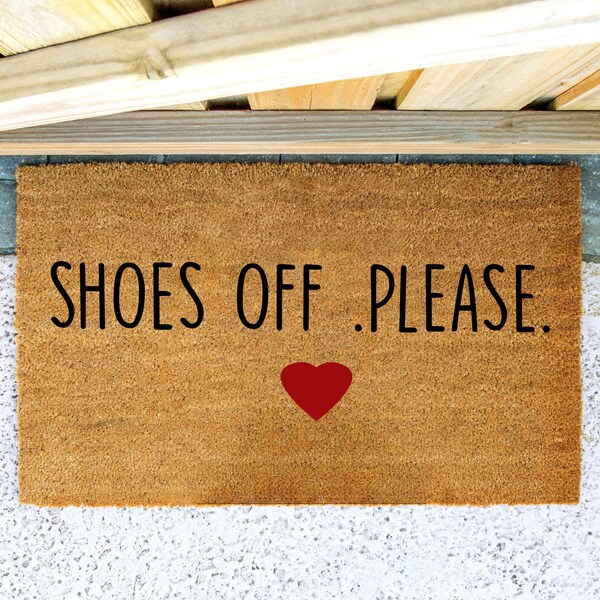 Shoes Off, Please. | Coir Doormat | All-Natural Coir | Non-Slip | Printed in the U.S.A