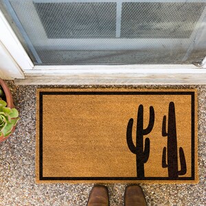 ARIZONA CACTUS DOORMAT | Cacti Doormat | Cacti Print Doormat | Doormat with a Cactus on it | Printed in the U.S.A. | Natural Coir | Non-Slip