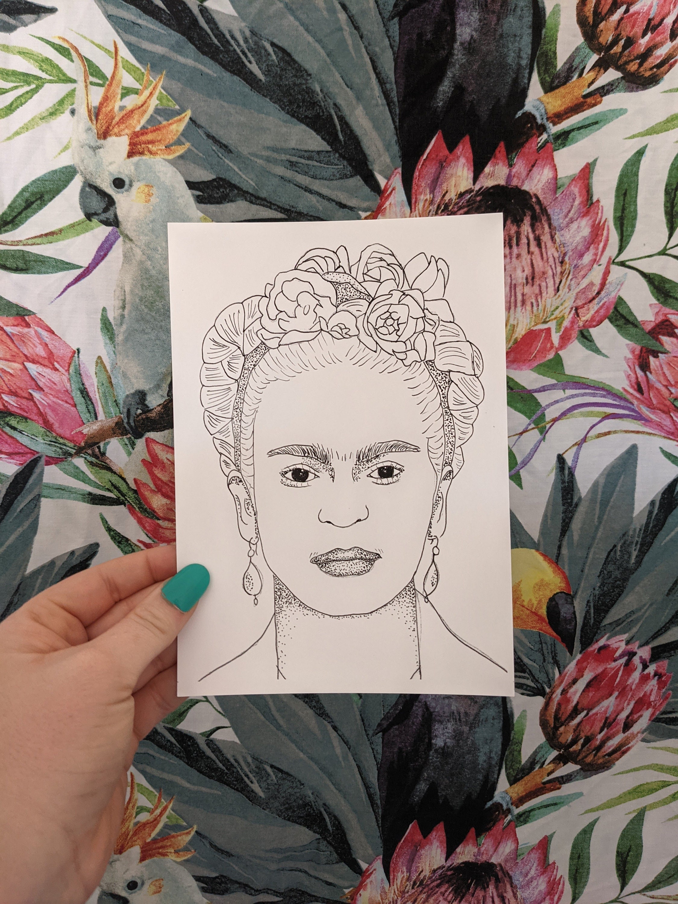 Frida Kahlo artista femenina arte de línea femenina dibujo - Etsy México