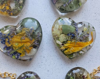 Resin pocket hearts fresh flower preservation wedding/funeral flowers preserved