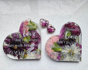 Funeral flowers resin preservation stand up heart coaster (ashes preservation)