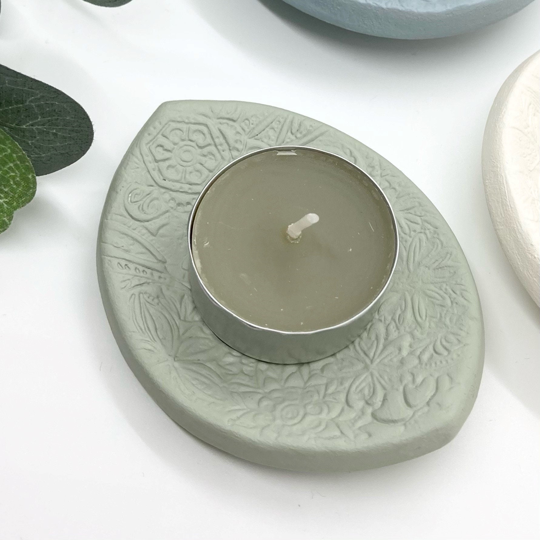 Air Dry Clay Tea Light Holder New Home Gift Gift for Mum Etsy.de