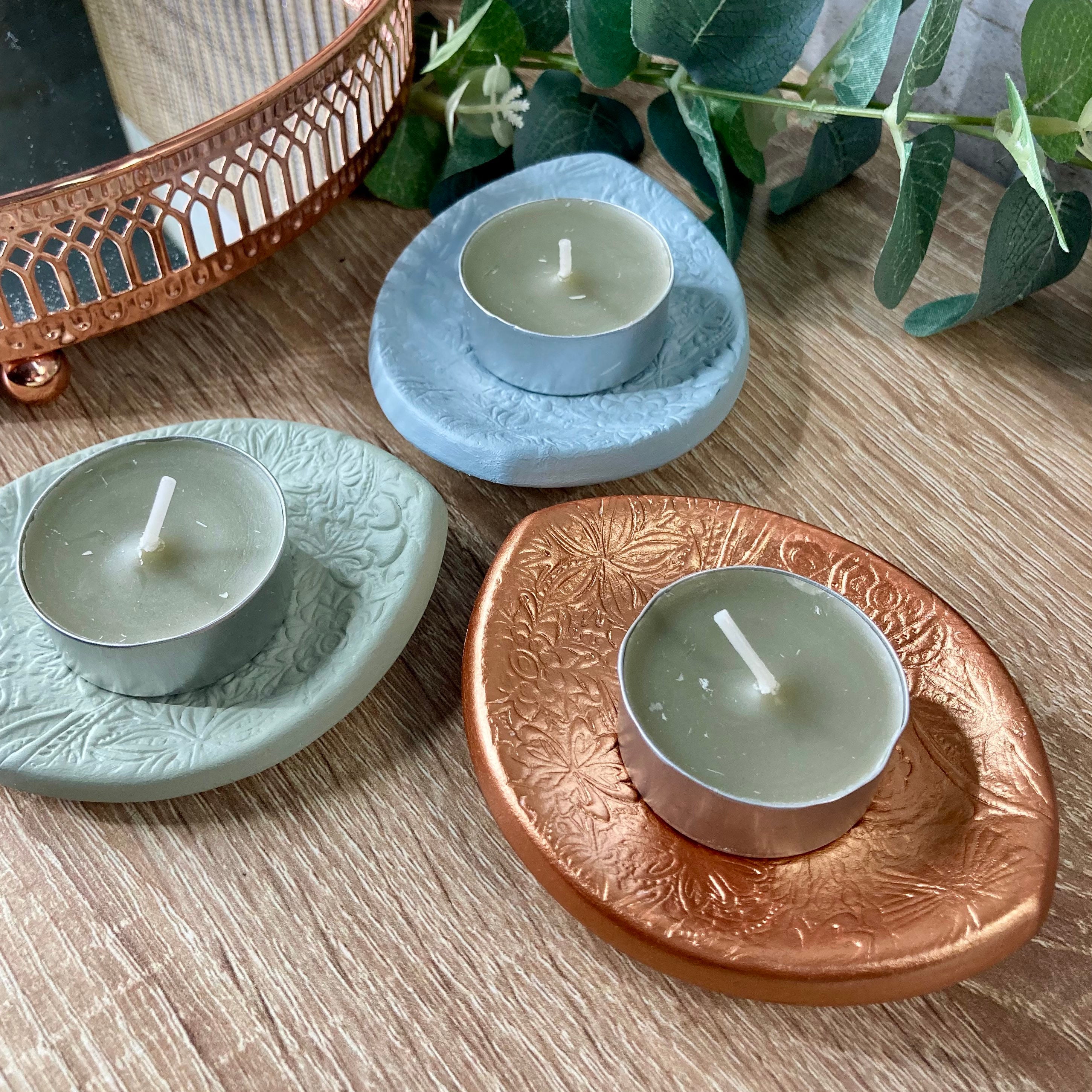 Air Dry Clay Tea Light Holder New Home Gift Gift for Mum Etsy.de
